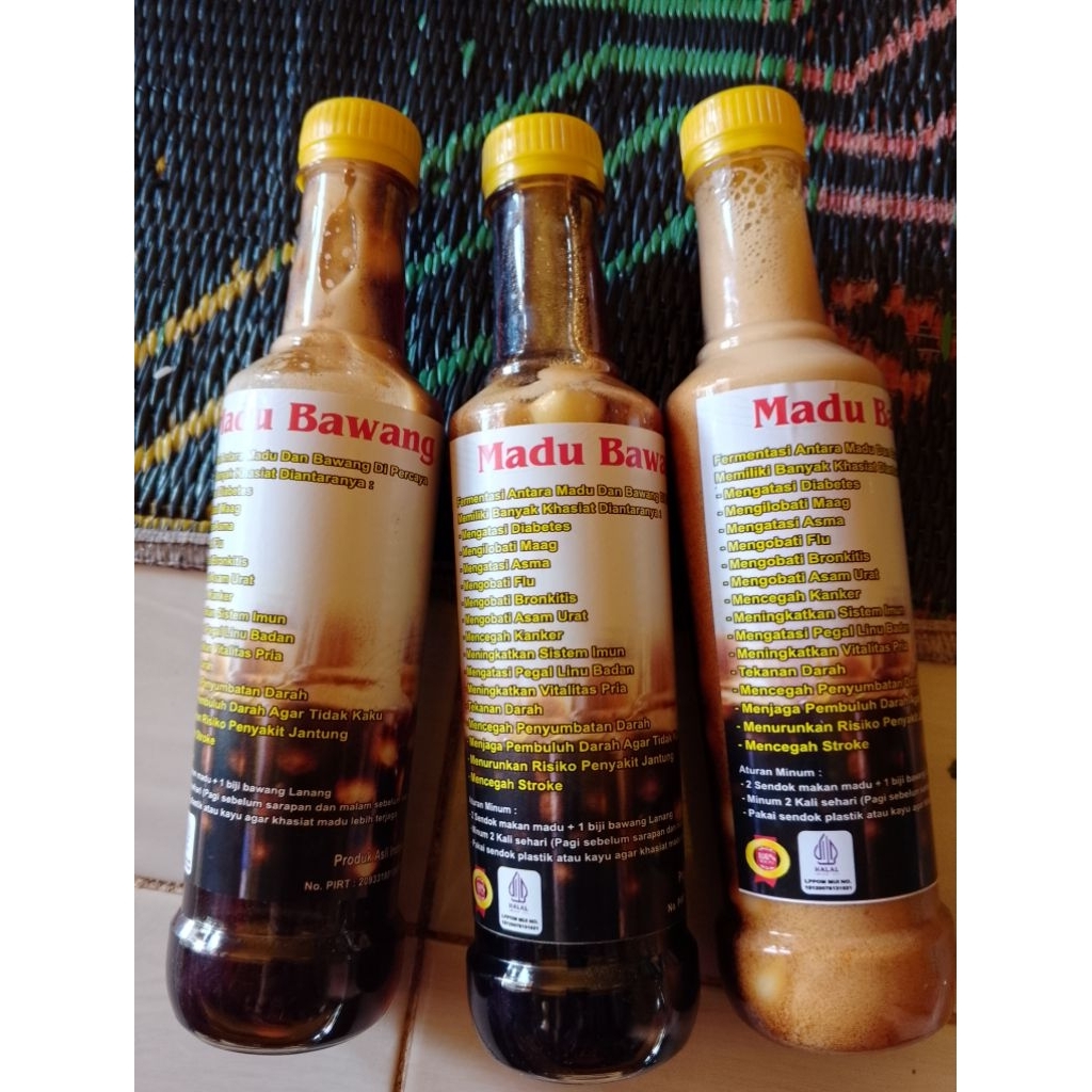 

Madu bawang Lanang (hitam manis) isi 500gr 100% tanpa campuran apapun