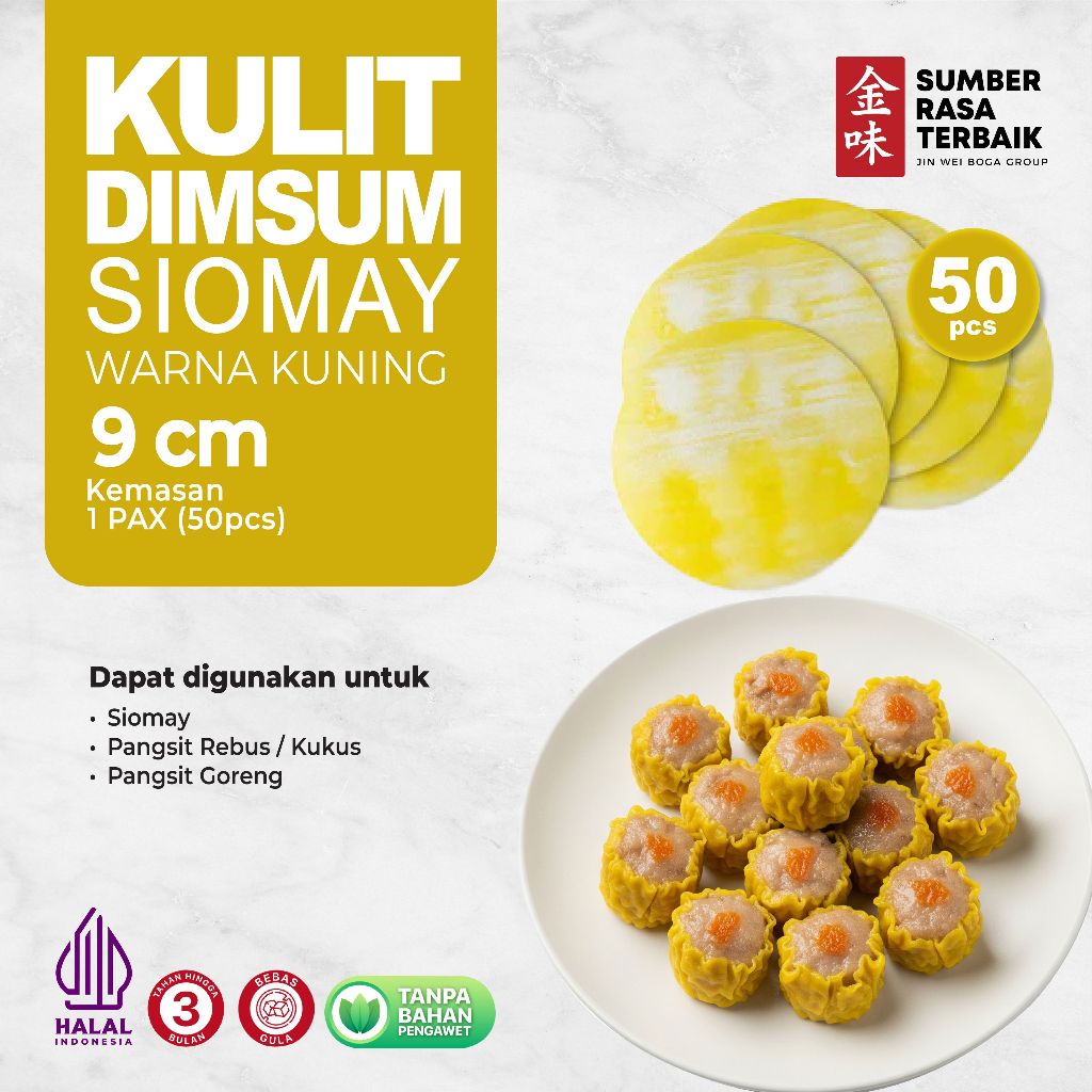 

[SRT] KULIT DIMSUM SIOMAY KUNING 9CM ISI 50PCS HALAL | LENTUR DAN TIPIS | UNTUK GYOZA,SIOMAY,SWIKIAU