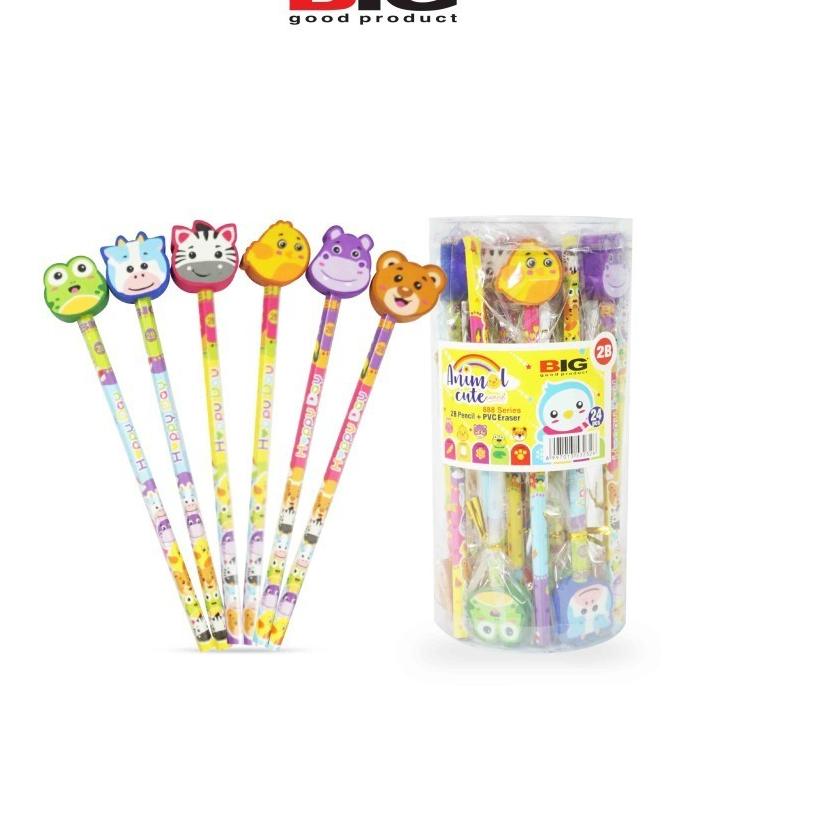 

(1 PCS) Pensil + Penghapus 2B BIG 888 Animal Series
