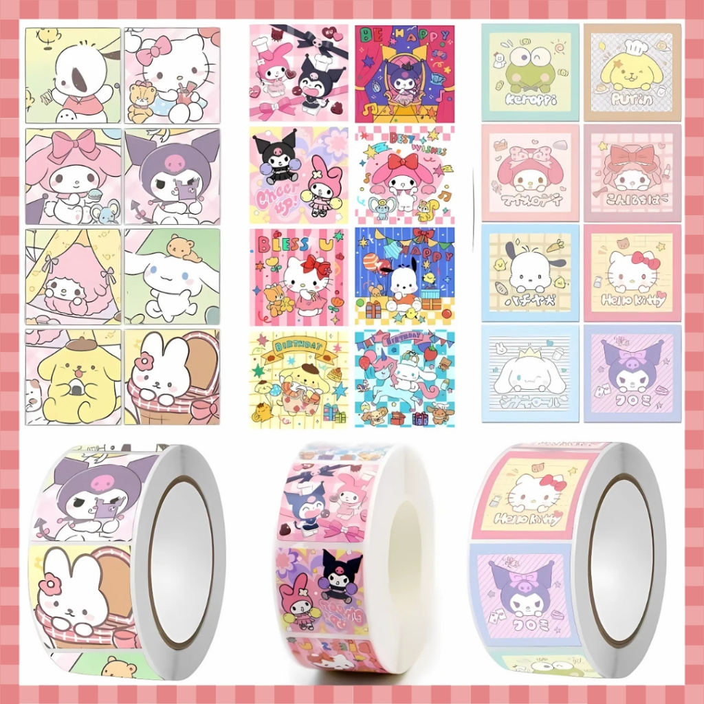 

Sticker Roll Karakter Lucu 500 pcs 2.5 cm Stiker Thank You Bulat Label Tempel Kartun - ST001