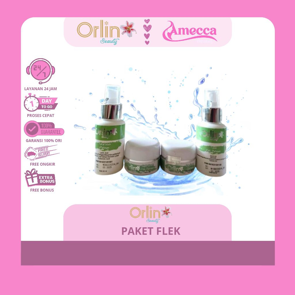 [COD] Paket Flek Platinum Orlin Beauty | Serum Flek | Flek Whitening | Orlin Skincare