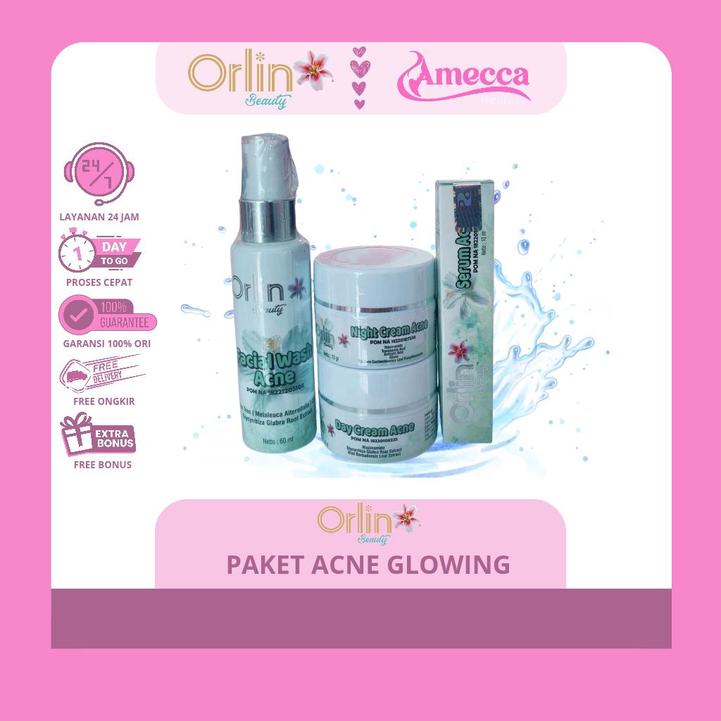 [ COD] Paket Acne Glowing Orlin Beauty Skincare | Acne Orlin