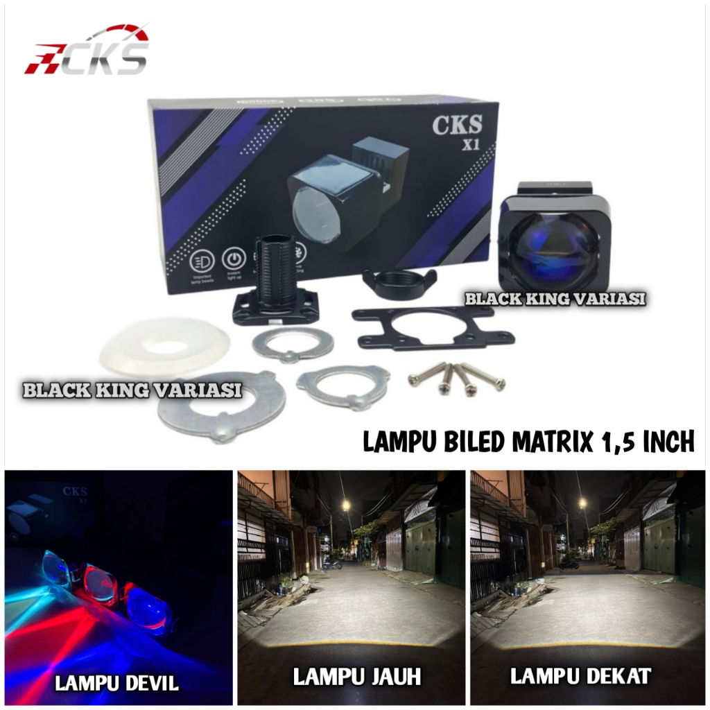 Lampu Biled Matrix X1 Flat Cut 1,5 inch Plus Kipas Pendingin Lampu Biled Projector LED Lampu LED Pro