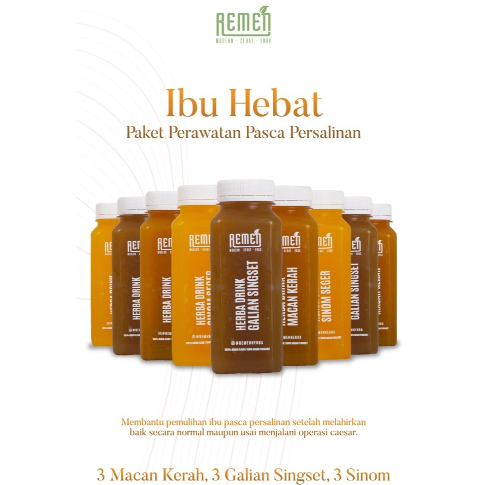 

Remen Paket Ibu Hebat – 3 Macan Kerah, 3 Galian Singset, 3 Sinom untuk Pemulihan Pasca Melahirkan