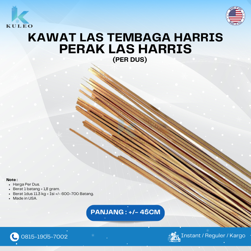 Kawat Las AC Tembaga / Perak HARRIS (USA) Batang | 1Dus