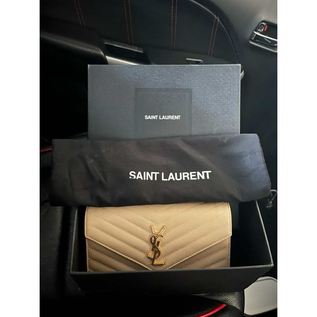YSL WOC 22 BEIGE GHW CARD, BOX, DUSTBAG