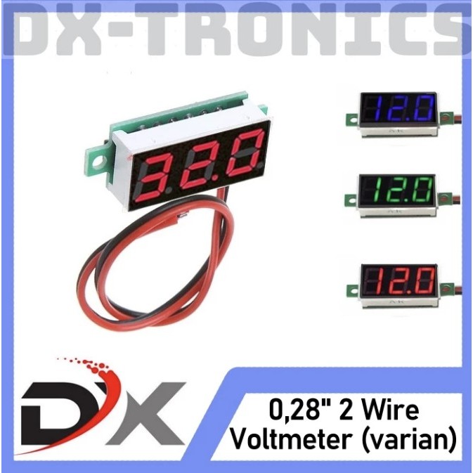 [HARGA SATUAN] Mini Voltmeter 0.28" 4.5V-30V DC Digital 2 Kabel 0.28 Inch
