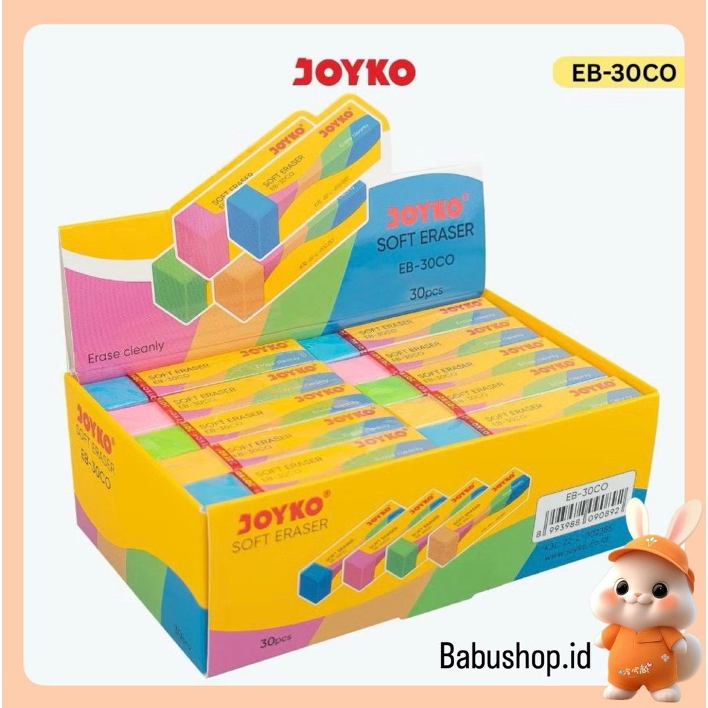 

BBS JOYKO Eraser Penghapus EB-30CO Ukuran Besar Warna pastel Harga ( 1 pcs )Satuan