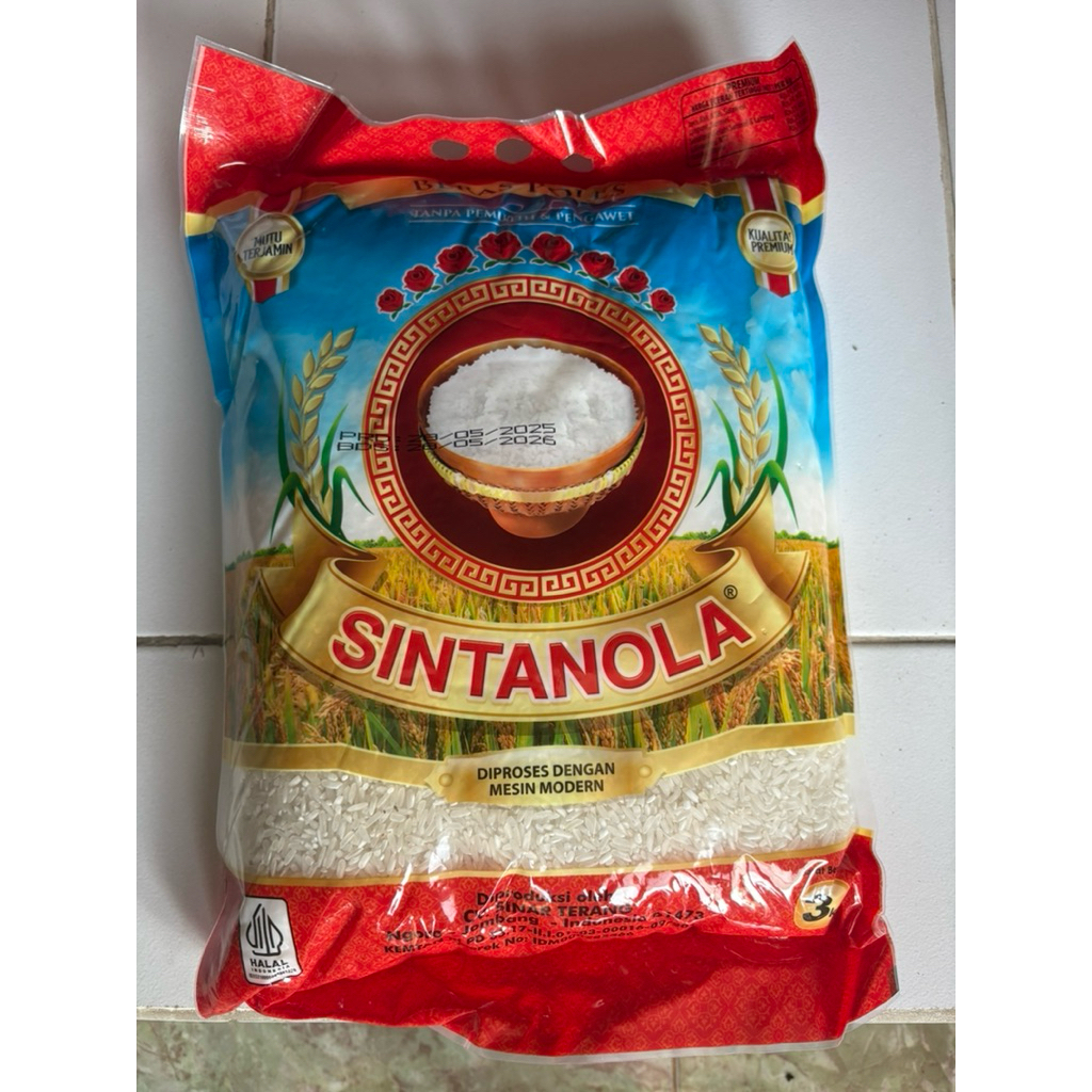 

AGEN beras kristal cap SINTANOLA kemasan 3kg