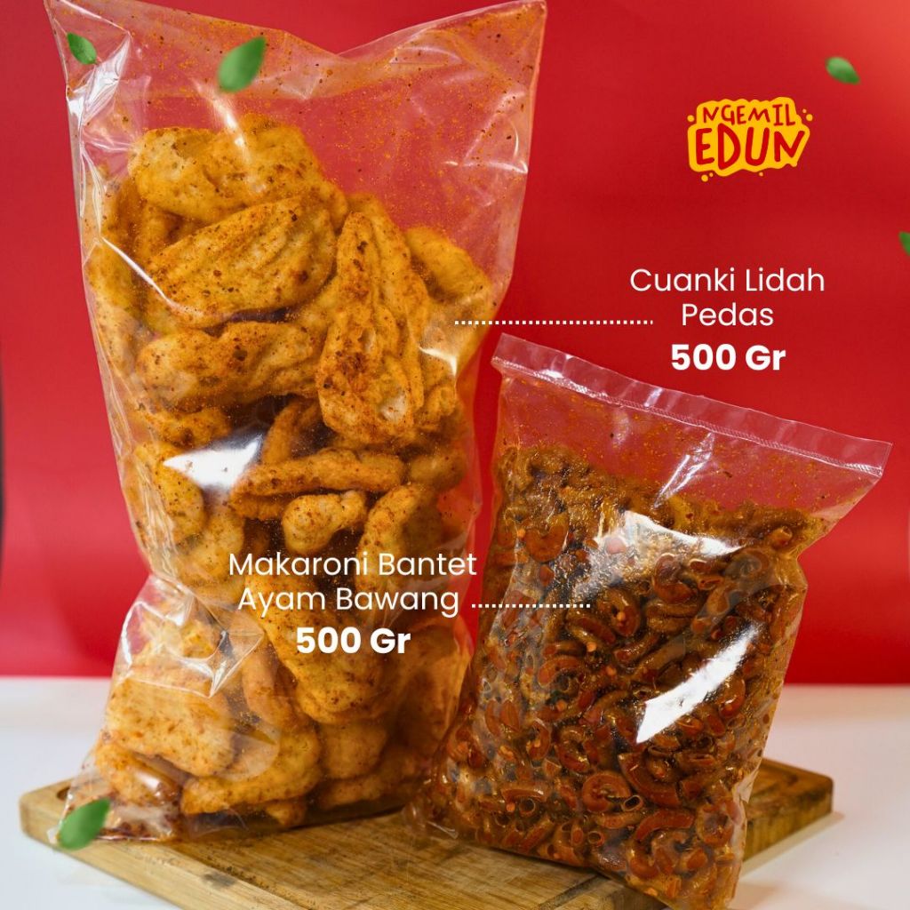 

Ngemil Edun - Bundle 1 - Snack Pedas Favorit - Makaroni Bantet & Cuanki Pedas