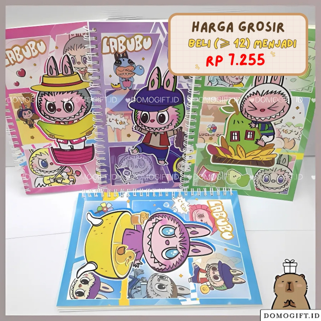 

Notebook A5 Buku Diary Aesthetic Jurnal Buku Catatan Tulis RIng Motif Labubu /Buku Diary Note Sekolah Paper Kertas MP30