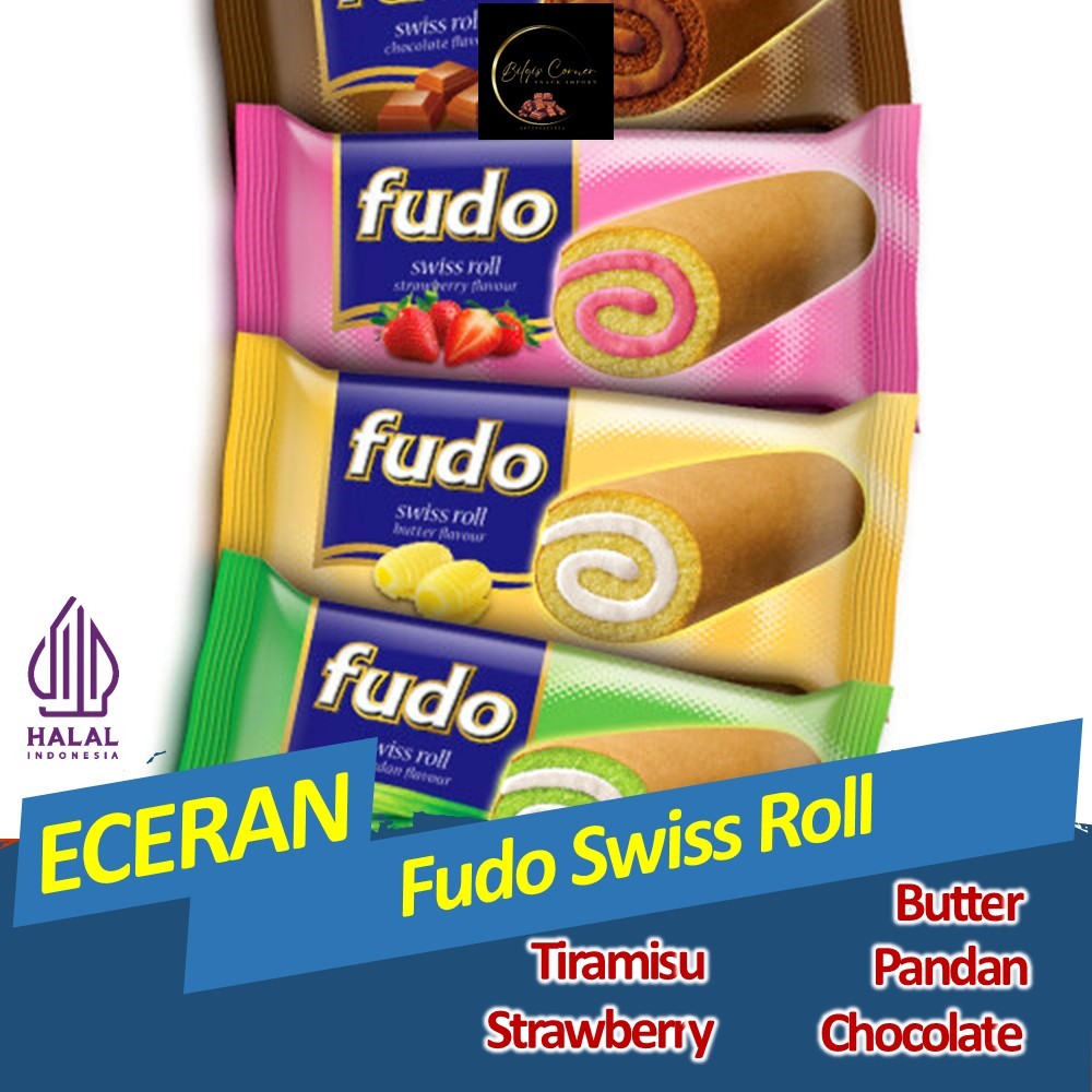 

(ECERAN) Fudo Swiss Roll Chocolate,Strawberry,Pandan,Butter Dan Tiramisu
