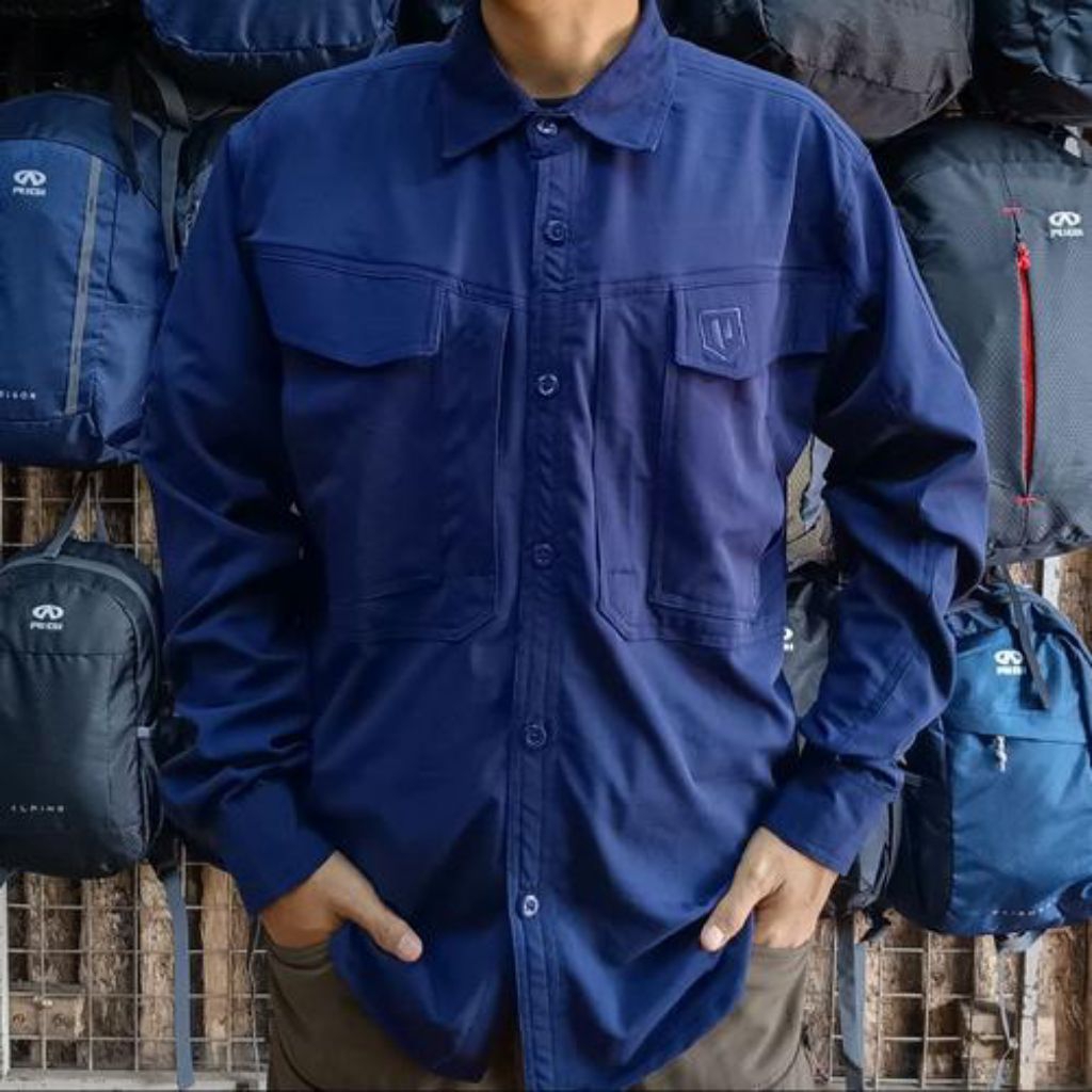 Kemeja Pria Wanita / Kemeja Panjang Pandemic New Kemeja PDL Outdoor Lapangan Stretch