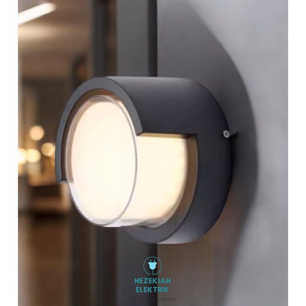 LAMPU DINDING TERAS LAMPU DINDING TAMAN 5 WATT WARM WHITE BODY BESI DAN KACA