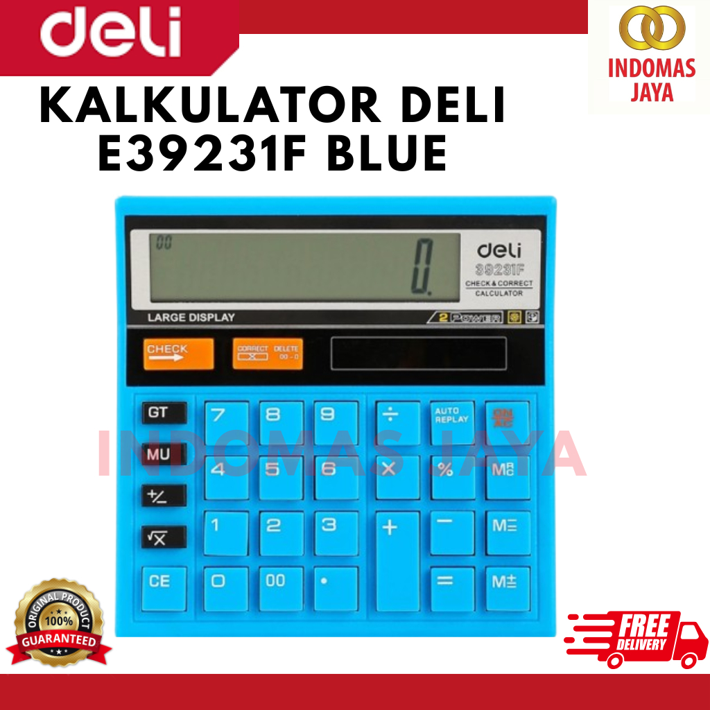

Deli Kalkulator Desktop 12 Digit Desain unik E39231F Blue
