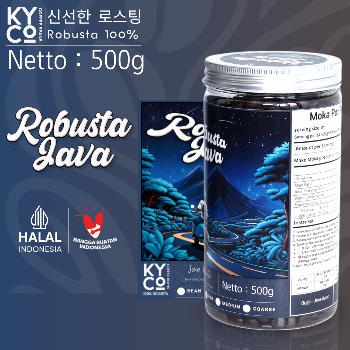 

Biji Kopi Robusta Java Preanger 500 gram - Espresso Beans Grade 1 | Roast Beans | Mokapot | Medium Dark Roast | Kopi Susu | Blend Kopi | Kiyowo Coffee Roastery