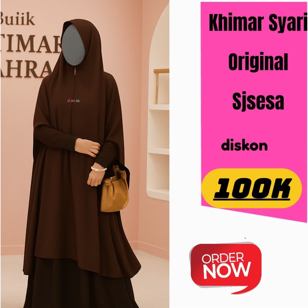 Preloved GERCEP Khimar Syari Handsplit Original Sjsesa Branded Full Swaovski like Sisesa