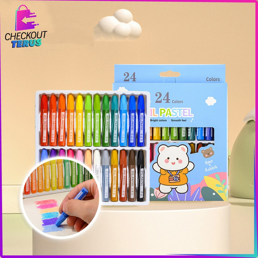 

EC CT A99 Crayon Oil Pastel Isi 24 Warna Krayon Pigmentasi Tinggi Aman Untuk Anak Perlengkapan Mewarnai Set