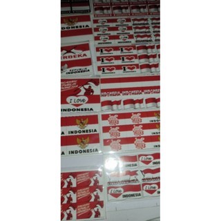 

Paket hemat 2 Lembar 13cmx 5.5cm Stiker Bendera merah Putih Merdeka republik Indonesia Dirgahayu Nusantara Maju