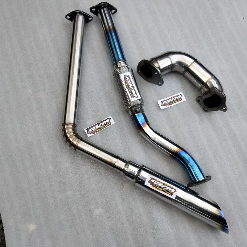 Knalpot Full Sett Isuzu Traga Stenlis Buang Samping PNP
