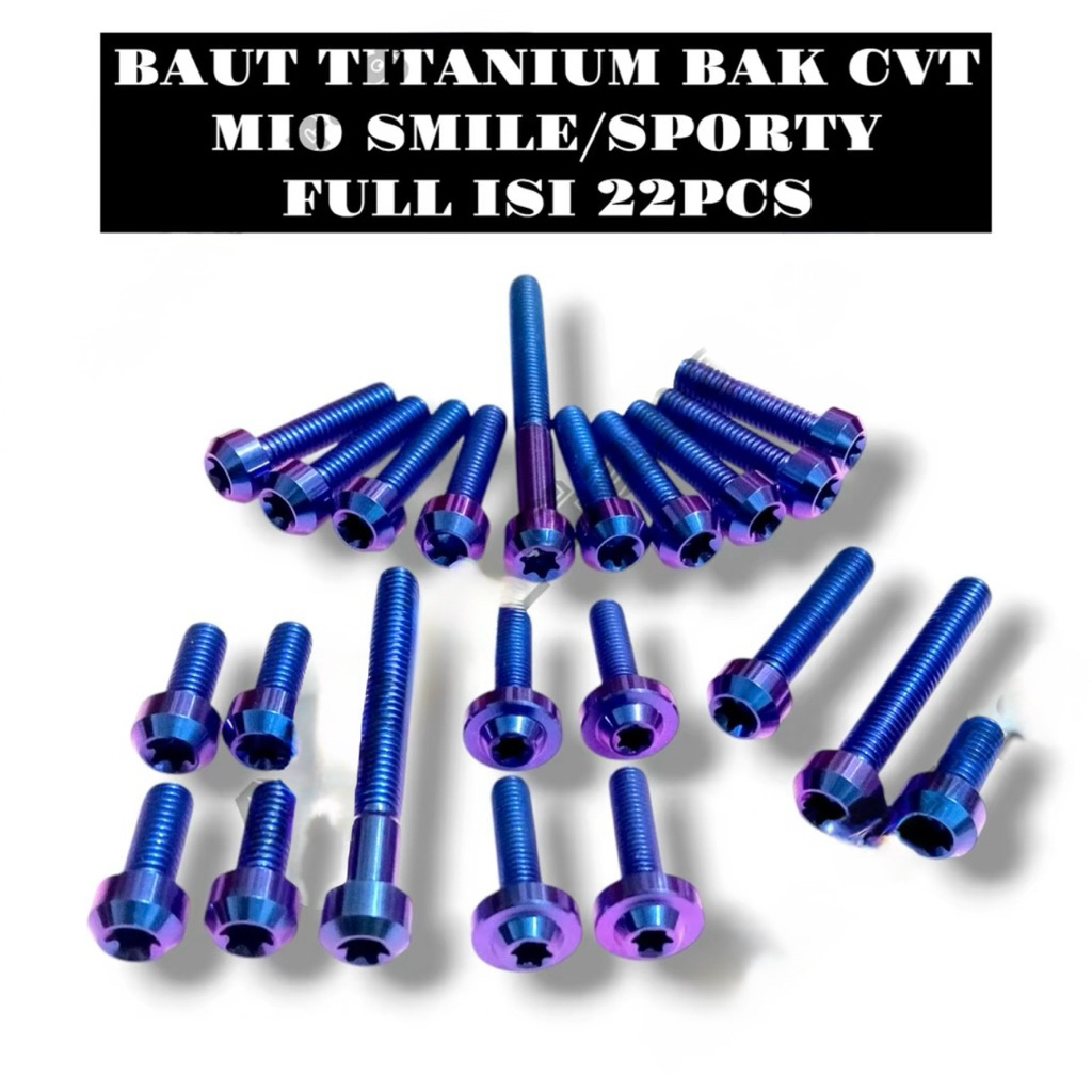 (Set 22Pcs) Baut Titanium Full CVT Mio Smile Sporty Original Titanium Vietnam