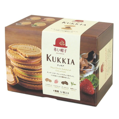 

Tivoli Kukkia Milk Cookies Assorted Mix 4 Varian Milk Dark Chocolate Green Tea Strawberry | Import Jepang |