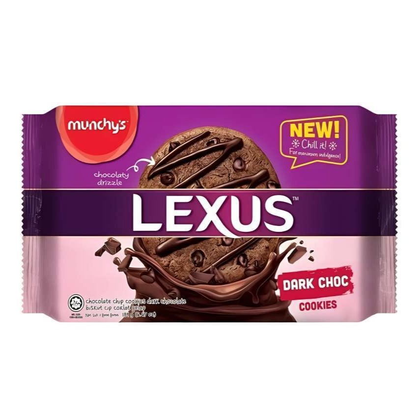 

[oddsolshop] pekanbaru/Munchy's Lexus Dark Choc Cookies 189GR Biskuit Chip Coklat Cokelat Chocolate