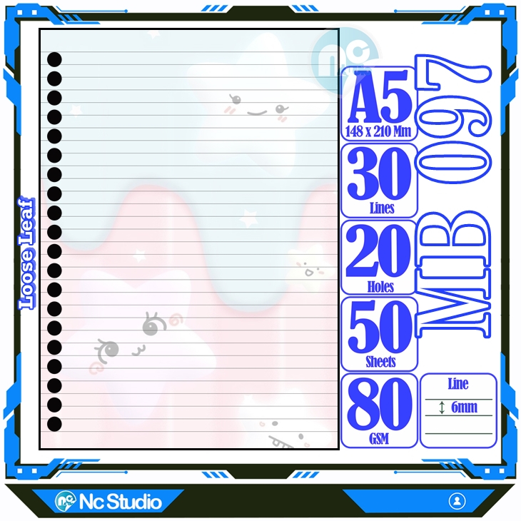 

Loose leaf Kertas binder A5 Isi 50 Lembar Polos karakter Matahari Bintang Planet icon lucu autestic autestik Estetik Buku Refil isi ulang lucu warna warni bergambar garis Repil Vol-1