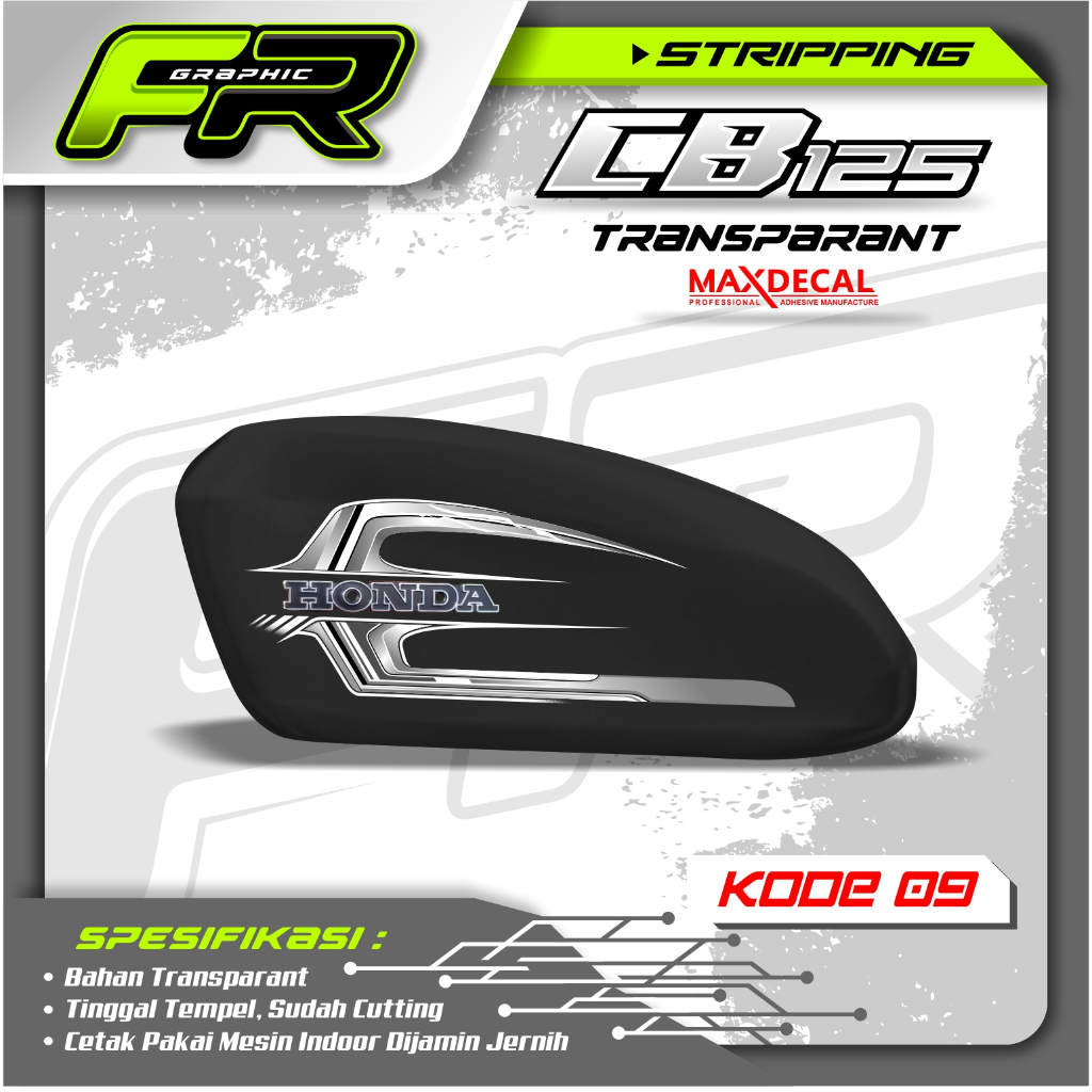 STIKER TANGKI CB POLOS CB BATIK STRIPING CB 125 CB 100 CB GLATIK  KODE 09