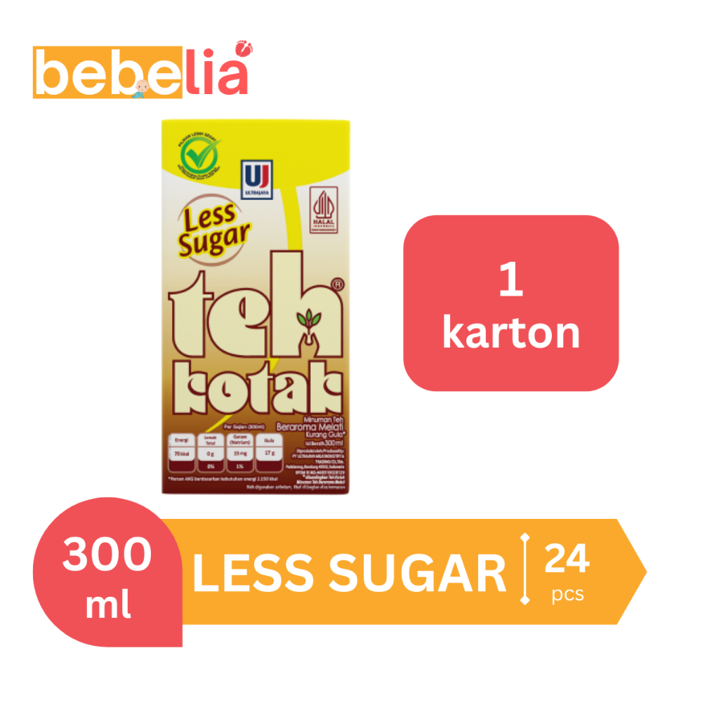 

Teh Kotak Ultra Less Sugar Jasmine Tea Teh Melati 300 ml 1 dus isi 24 pcs