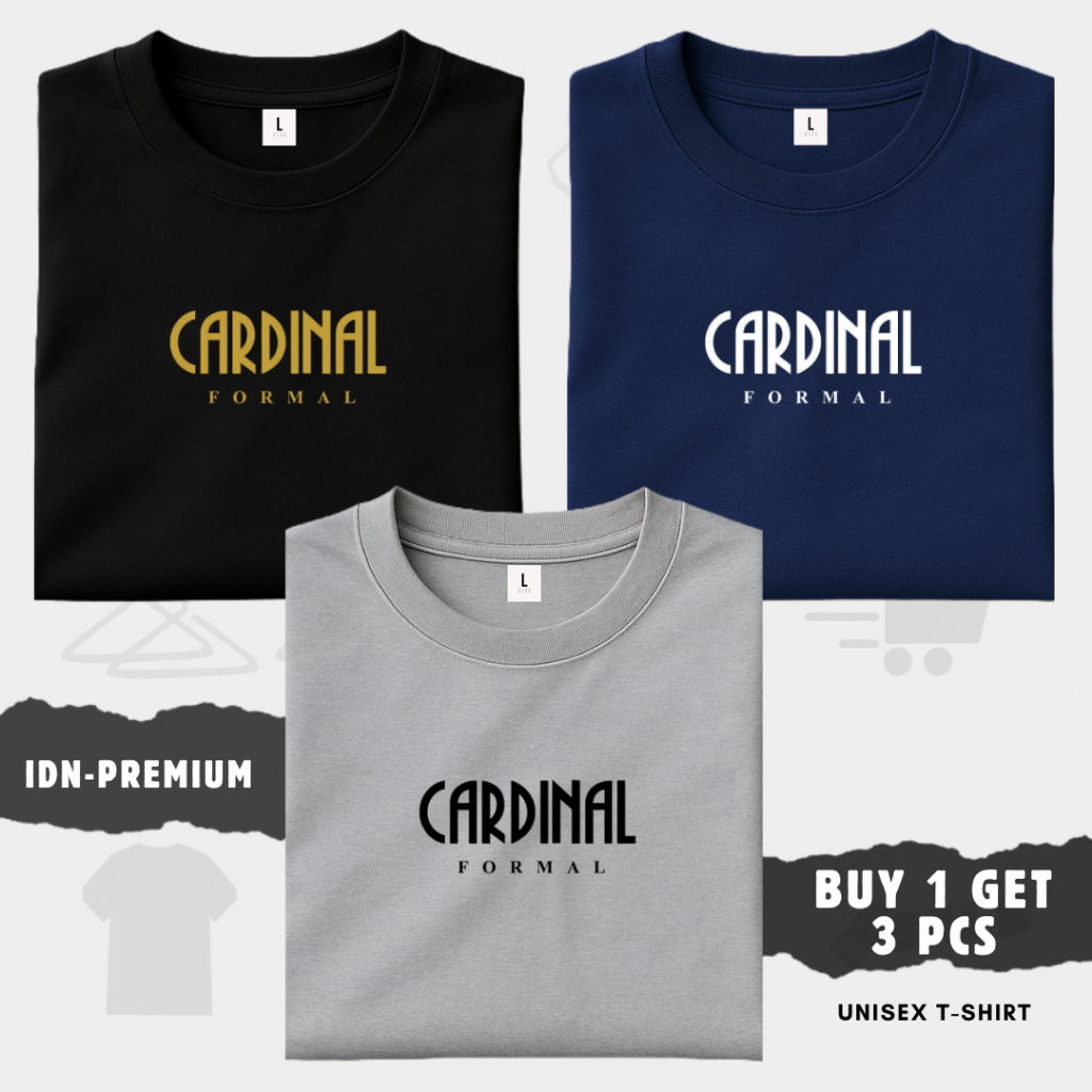 BUY 1 GET 3 PCS - IDN Kaos Distro Pria Wanita T-Shirt Lengan Pendek - Kaos Cowok Cewek Branded - Baj