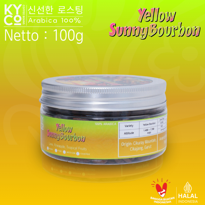 

Biji Kopi Arabika Yellow SunnyBourbon 100 gram - Specialty Coffee | Roast Beans | Brewing | Medium Roast | Fillter | Blend Kopi | Kiyowo Coffee Roastery