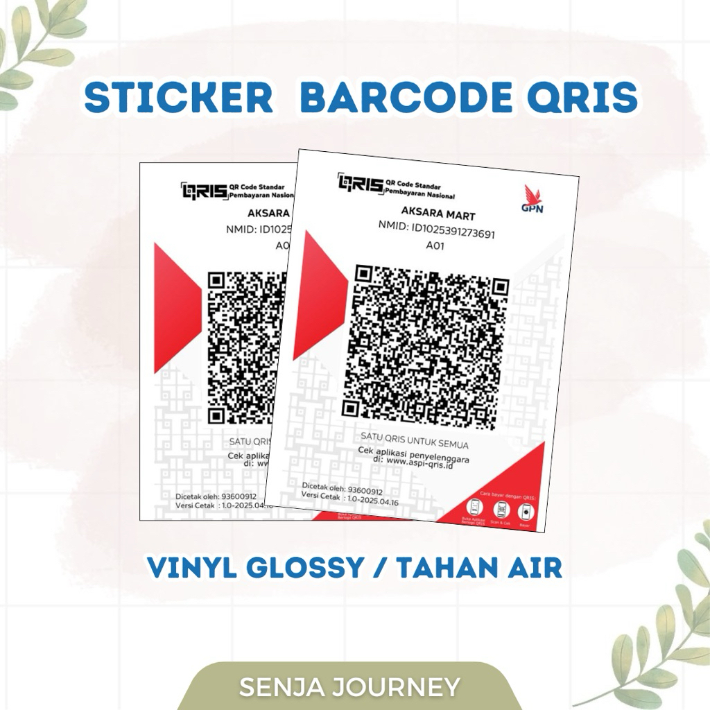 

PRINT STIKER VINYL QRIS/OVO/SHOPEEPAY/CUSTOM