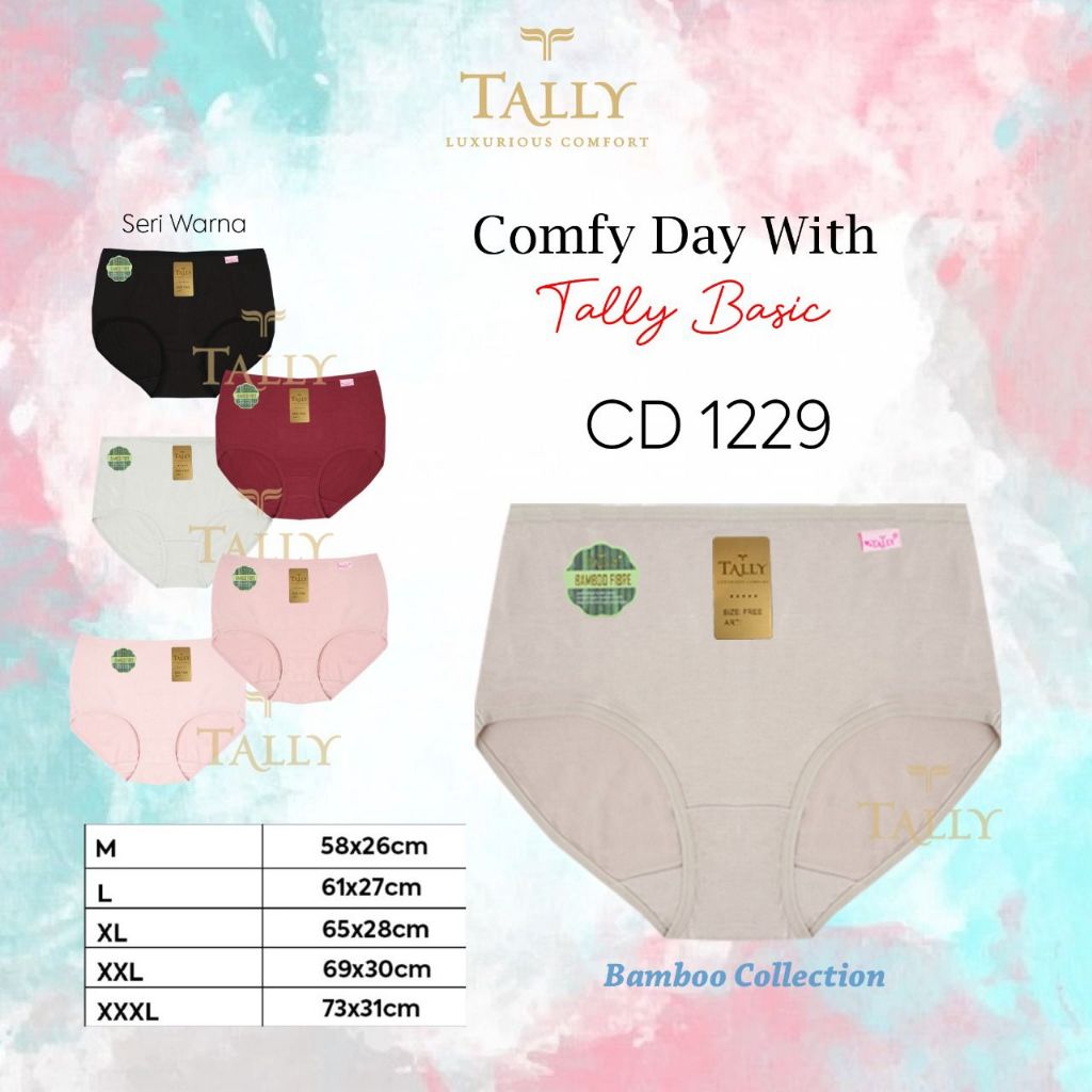 Isi 6 Pc Tally Celana Dalam Wanita CD Tally Katun Bambu / CD Wanita Tally Nyaman Dan Lembut