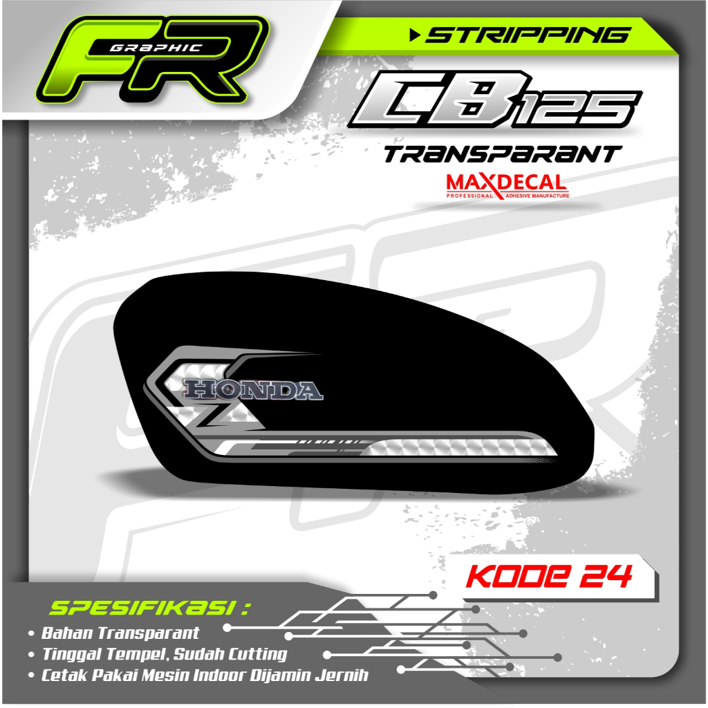 STIKER TANGKI CB POLOS CB BATIK STRIPING CB 125 CB 100 CB GLATIK  KODE 24