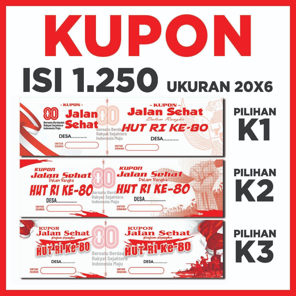 Cetak kupon jalan sehat undian