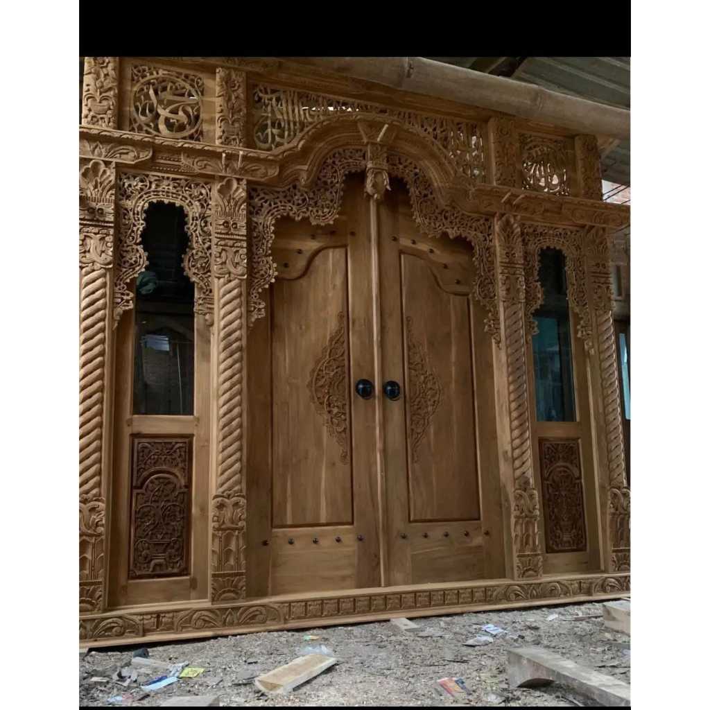 Pintu Gebyok Ukir Jati Jepara | Gebyok Pintu Ukir Jati Jepara | Pintu Gebyok Motif Dadung Kaligrafi