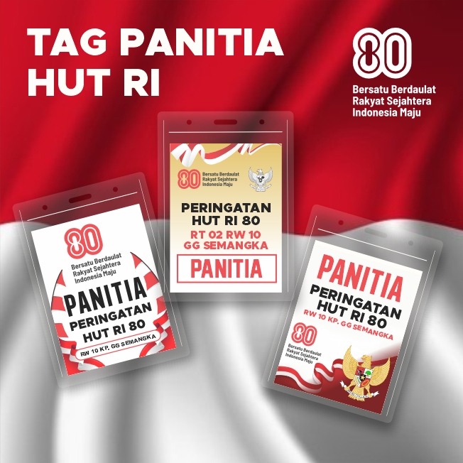

Tag Nama Panitia HUT RI / Panitia Jalan Sehat / Name Tag / Cocard / Co Card / ID Card Peserta / Kartu Panitia / Kartu Peserta / Keplek