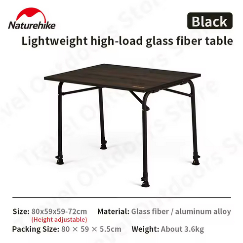 MEJA LIPAT FG03 HIGH-LOAD FIBERGLASS TABLE NATUREHIKE NH22JU019
