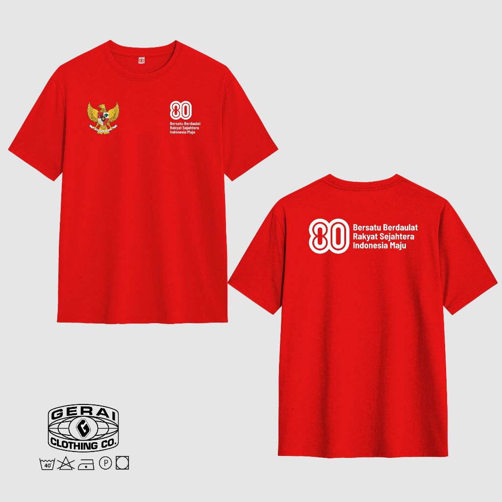 kaos hut ri 80 th indonesia / baju distro hut ri ke 80 indonesia
