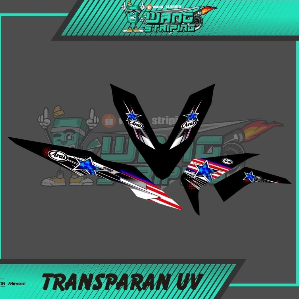 STRIPING STICKER BEAT NEW ESP 110 TRANSPARAN LIVERY ARAI BINTANG