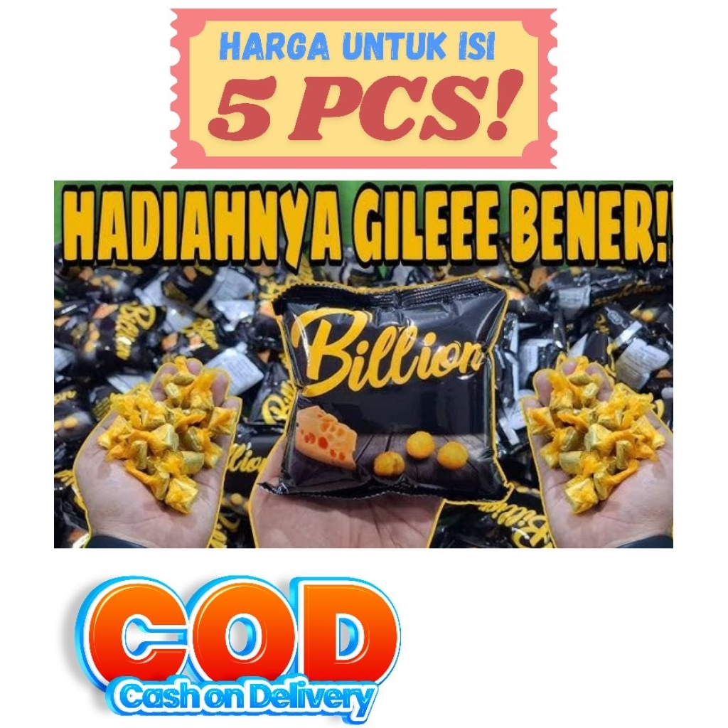 

Ciki Billion berhadiah uang tunai - Ciki berhadiah uang ( ISI 5PCS)