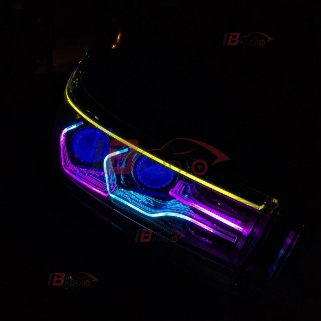 Slim Frame Alis L Lazy Hexagonal PRO Lampu Headlamp LED Depan RGB Mobil Innova Reborn G V Venturer Q