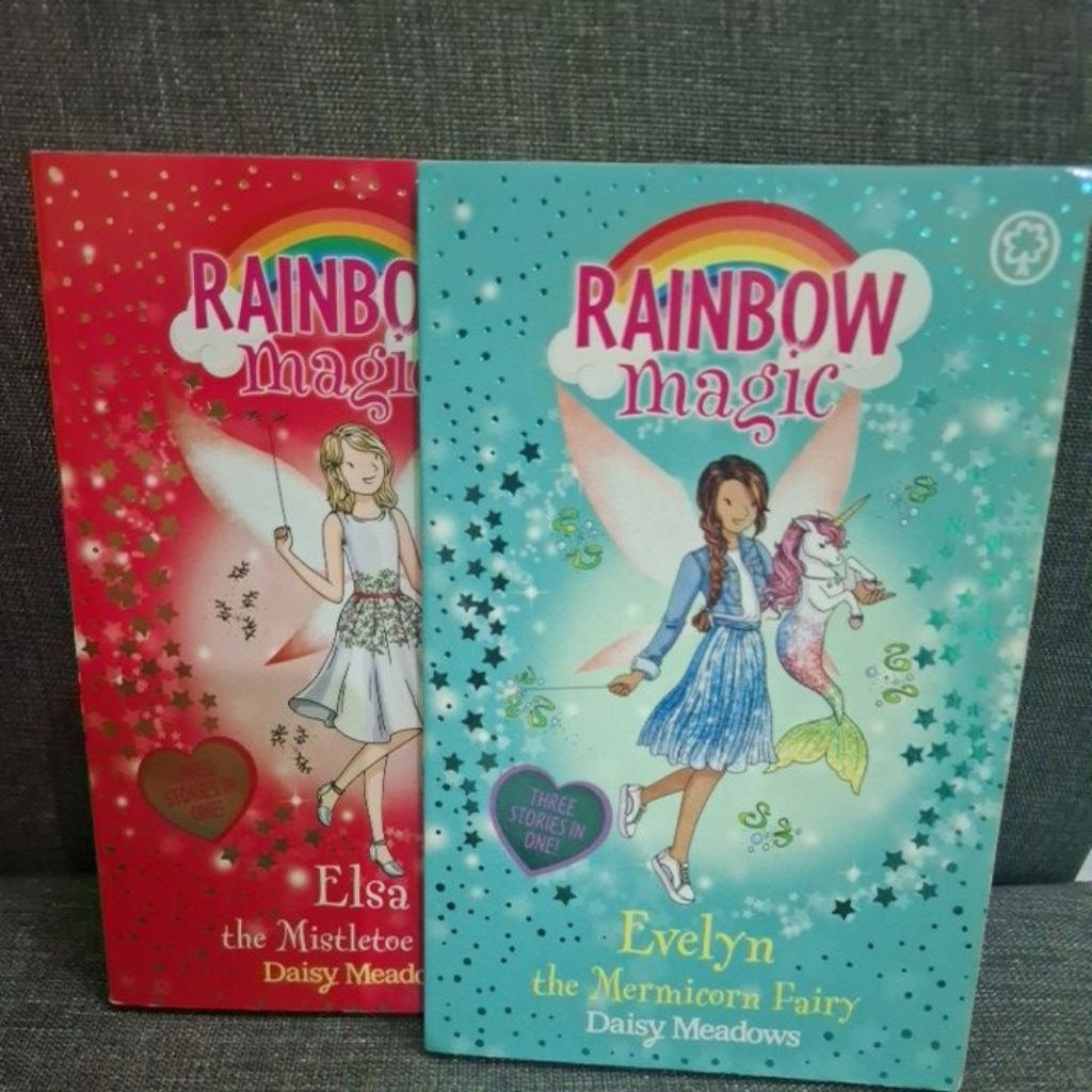 Rainbow magic: Evelyn, the mermicorn fairy & Elsa, the mistletoe fairy - PRELOVED - Novel Import - b