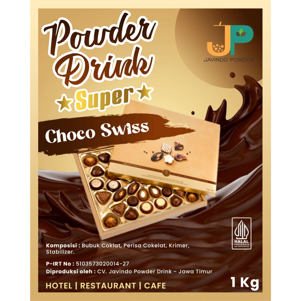 

JAVINDO Bubuk Minuman Rasa Swiss Choco / Choco Swiss / Coklat Swiss 1Kg / 1 Kg Super - Javindo Powder