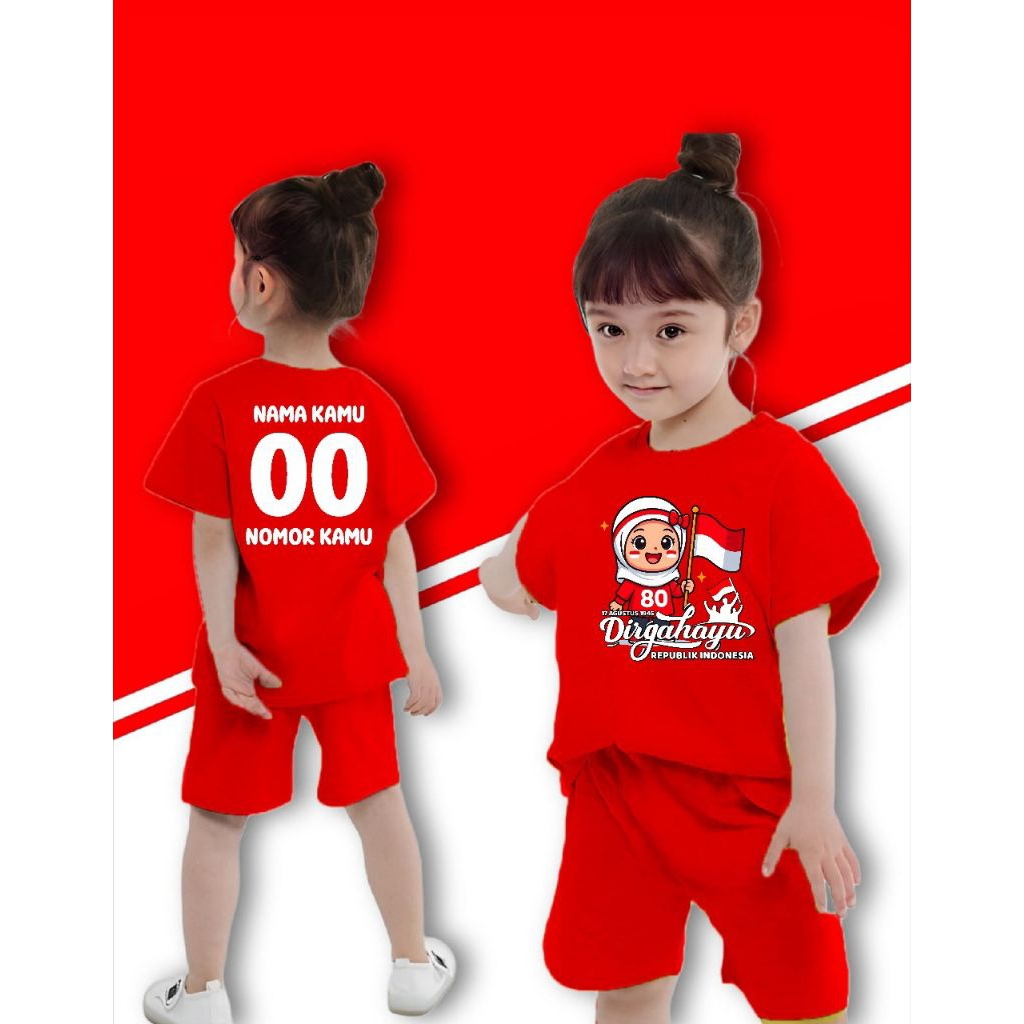 Baju / Setelan / Oneset Baju & Celana Anak UNISEX STA1455 Edisi 17 Agustus Dirgahayu Kemerdekaan Ind