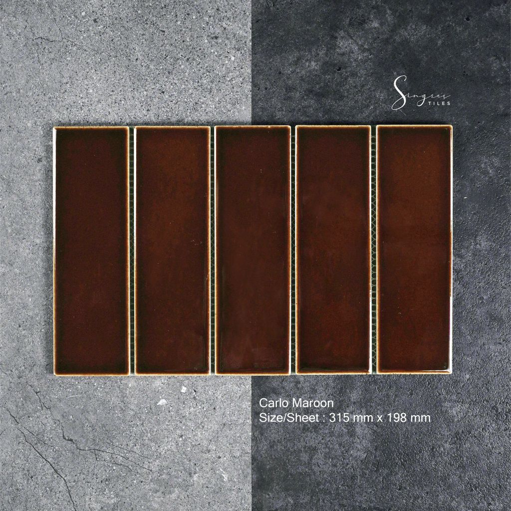 Singres Tiles - Maroon Carlo Singres Mosaic Tiles