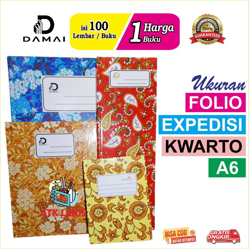 

BUKU HARD COVER / BUKU CATATAN / BUKU LAPORAN KWARTO, QUARTO, FOLIO, EXPEDISI, A6 HARGA 1 PCS