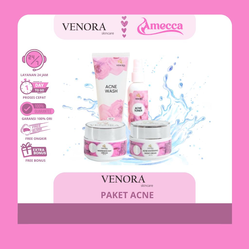 [COD] Paket Acne Whitening Venora Skincare | Cream Jerawat Venora | Cream whitening Venora