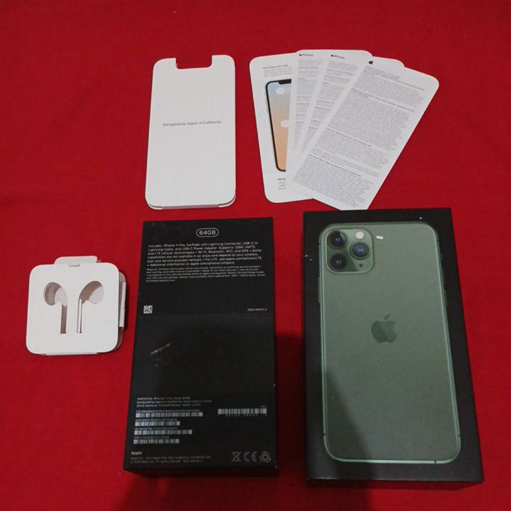 dus box IPhone 11 pro midnight green original copotan internasional lengkap manual book